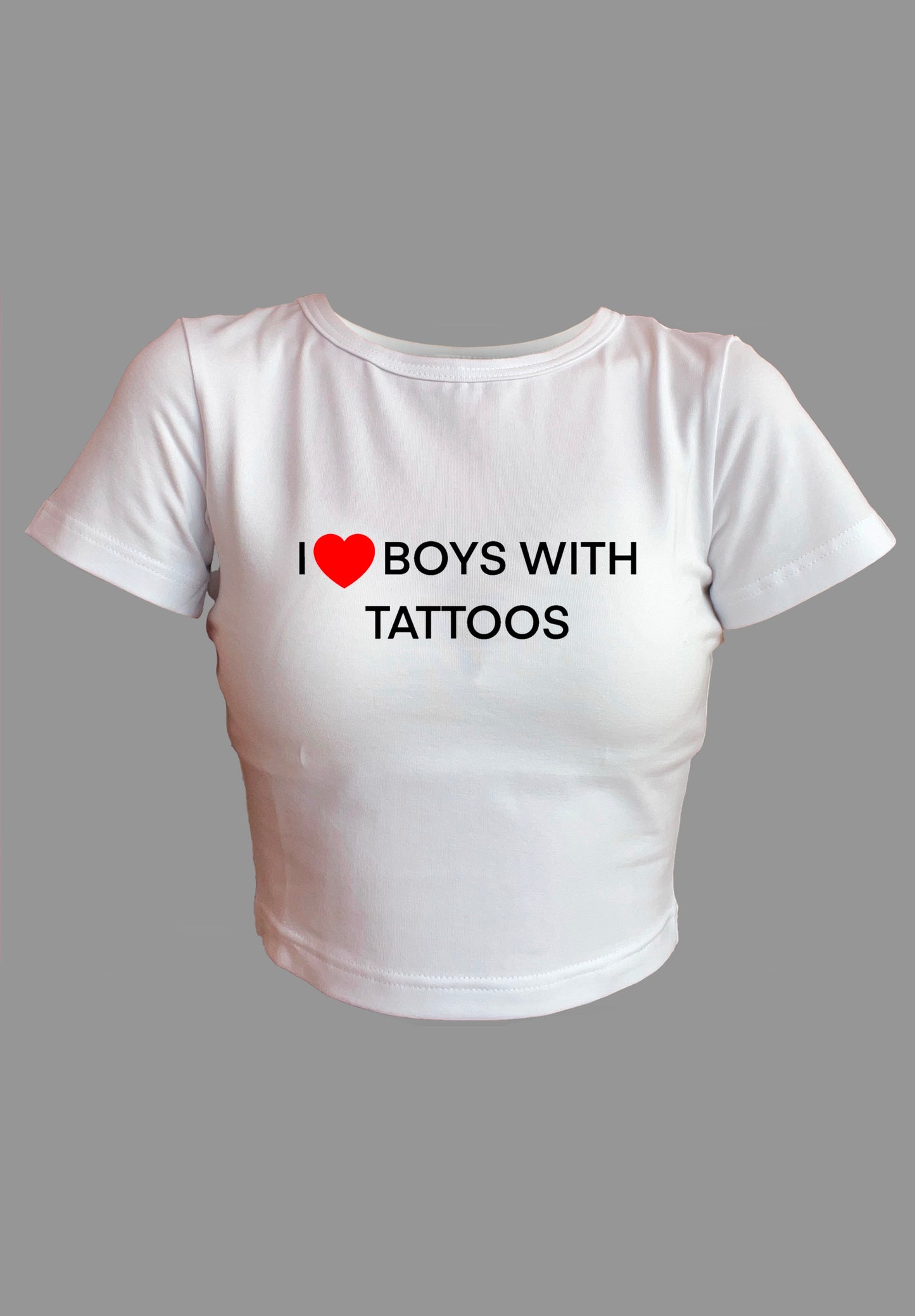 Crop top I heart boys with tattoos