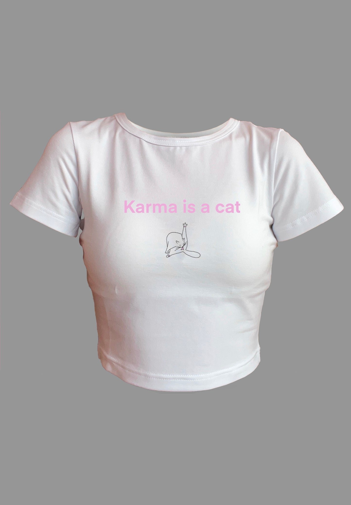 Crop top Karma is a cat