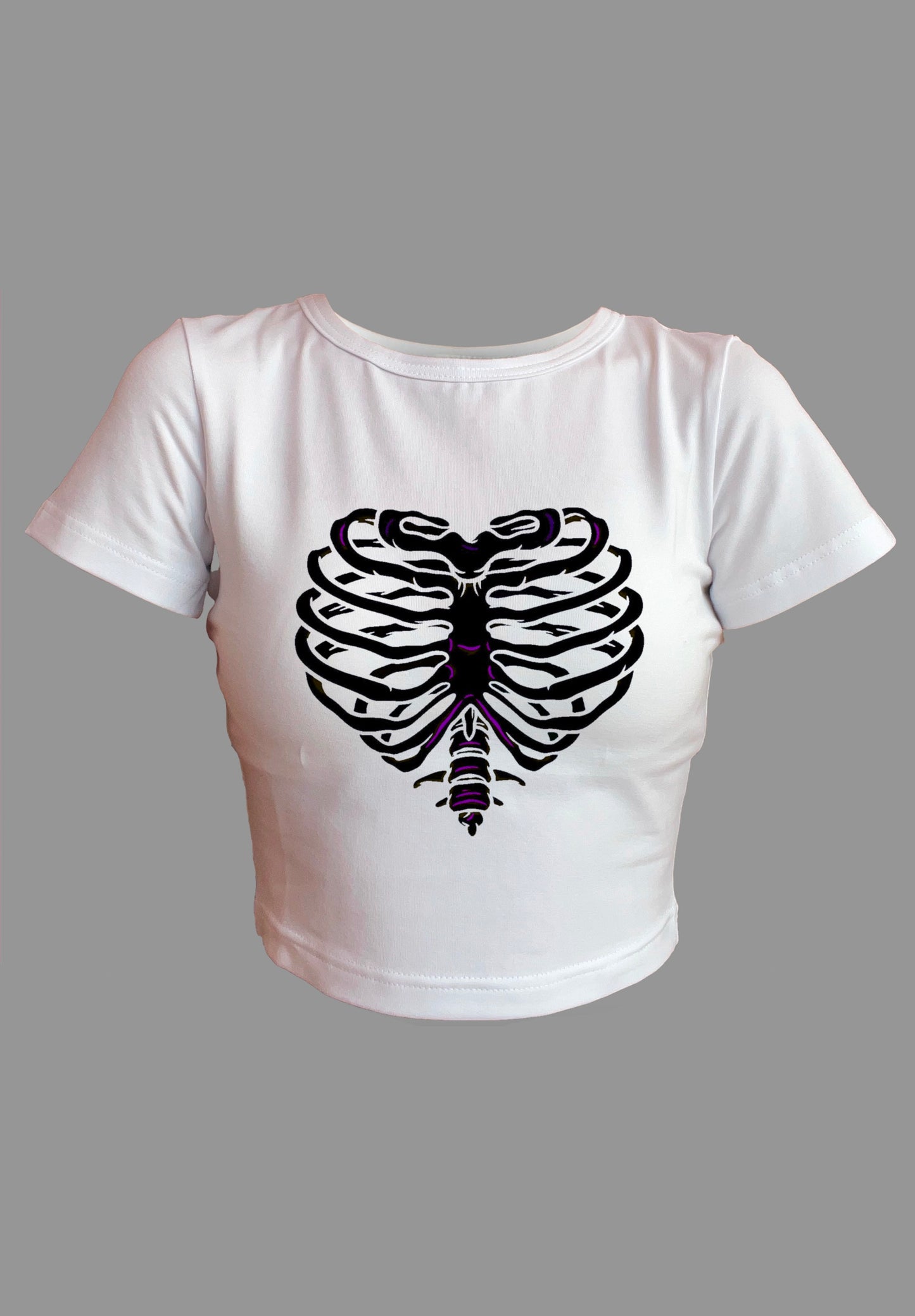 Crop top  Halloween ribcage