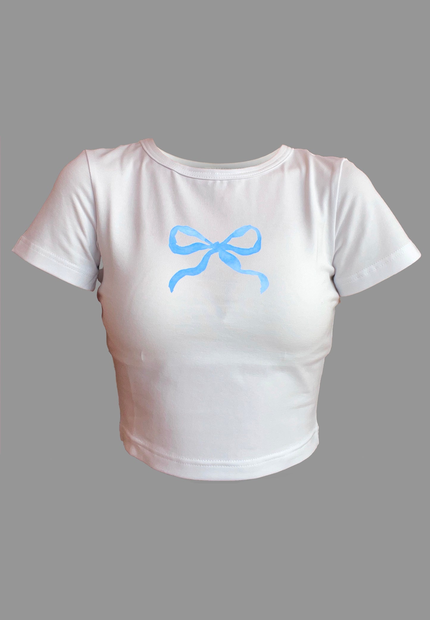 Crop top blue bow